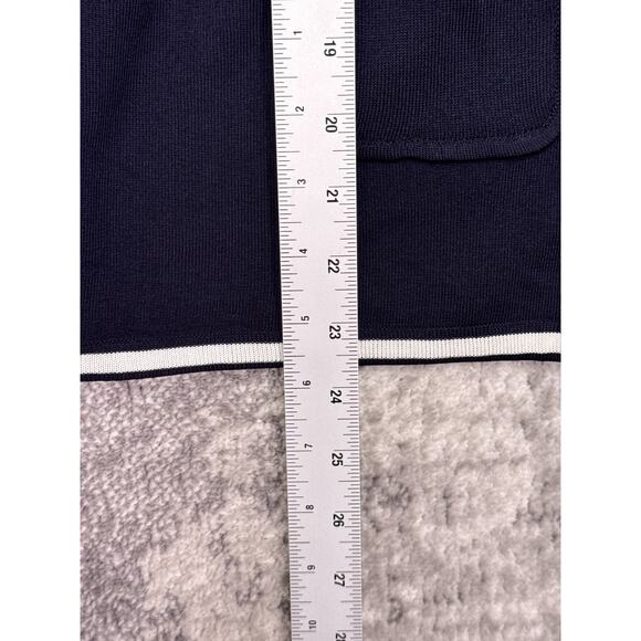 Ming Wang Jacket XL Womens Navy Blue Piped Knitted Cardigan - Picture 6 of 8